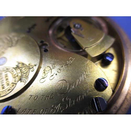 95 - Charles Frodsham 18ct gold cased pocket watch, watch number 07821 marked to movement and dial, in cu... 