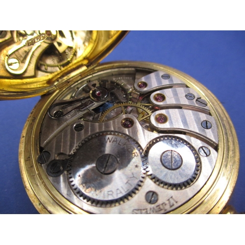 96 - An 18ct gold cased pocket watch, the dial marked “To the Admiralty, James Walker, London” runs when ... 