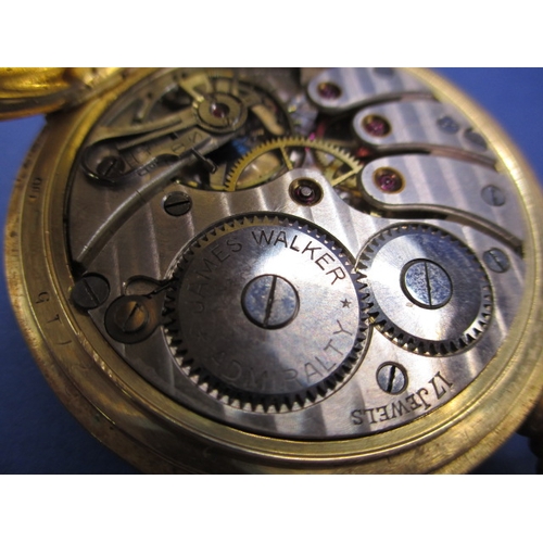 96 - An 18ct gold cased pocket watch, the dial marked “To the Admiralty, James Walker, London” runs when ... 