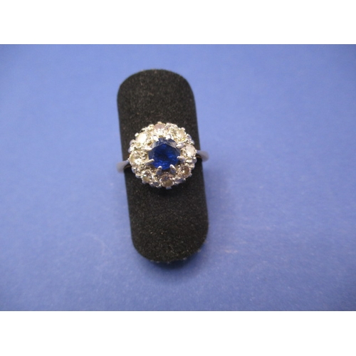 21 - An 18ct yellow gold and platinum diamond and sapphire ring, approx. ring size ‘K+’ approx. weight 3.... 