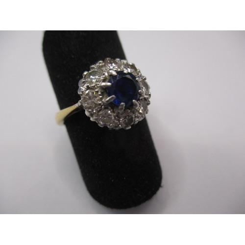 21 - An 18ct yellow gold and platinum diamond and sapphire ring, approx. ring size ‘K+’ approx. weight 3.... 