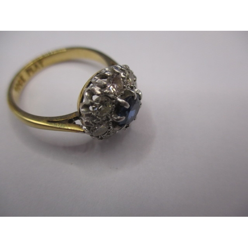 21 - An 18ct yellow gold and platinum diamond and sapphire ring, approx. ring size ‘K+’ approx. weight 3.... 