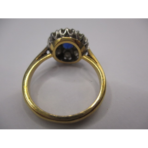 21 - An 18ct yellow gold and platinum diamond and sapphire ring, approx. ring size ‘K+’ approx. weight 3.... 