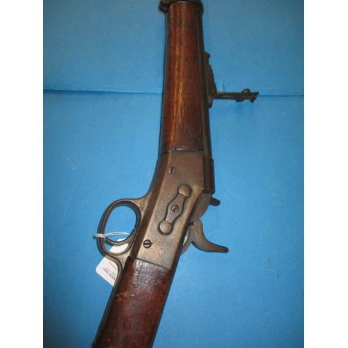 255 - An antique Remington rolling block breech rifle, approx. length 128cm, having general use related ma... 