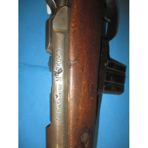 256 - 8mm Lebel Berthier carbine rifle with magazine, marked Et Continsowza c1907 serial No 4444, with dea... 