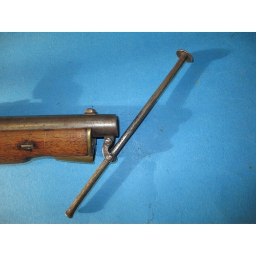 262 - An E.I.G. cavalry percussion pistol marked Birmingham 1867, repaired stock, functioning hammer and g... 