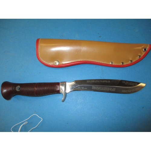 266 - A Puma sea hunter fishing knife, model 6363, serial number 41272, with original leather scabbard, in... 