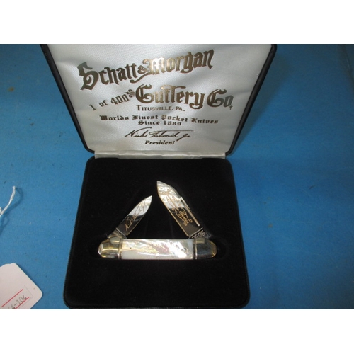 267 - A limited edition collectors folding pocket knife by Schatt & Morgan, in original presentation box N... 