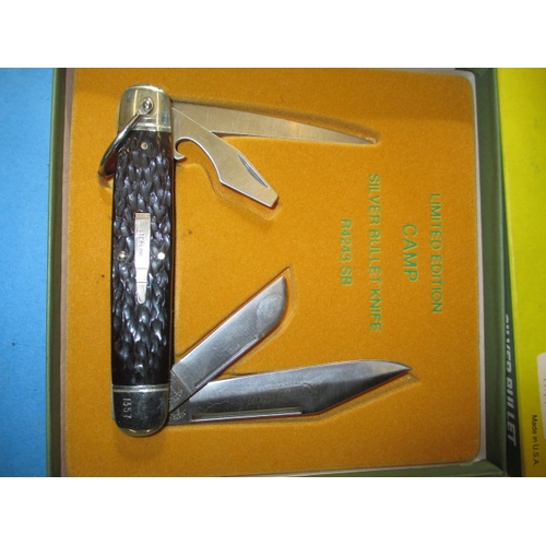 268 - Two limited edition collectors pocket knives by Remington, both in unused condition with original bo... 