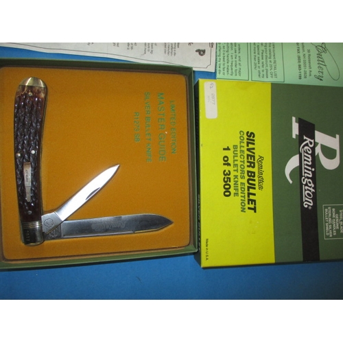 268 - Two limited edition collectors pocket knives by Remington, both in unused condition with original bo... 