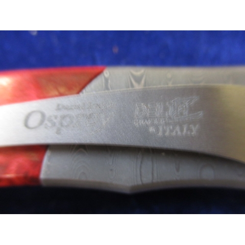 269 - A Darrel Ralph limited edition Osprey Delya Z lock knife with Damasceened blade, in original wood bo... 