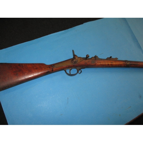 258 - An antique hammer rifle with trap door breech, approx. length 135cm pre-owned with use-related marks