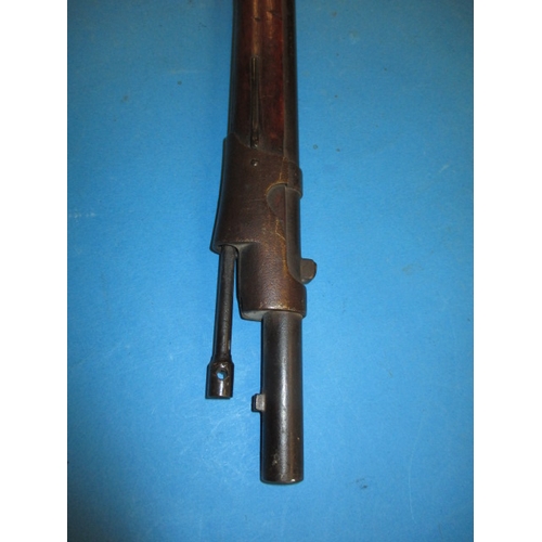 258 - An antique hammer rifle with trap door breech, approx. length 135cm pre-owned with use-related marks