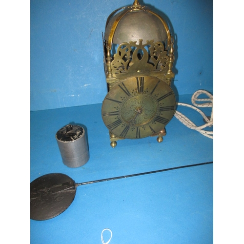 298 - An 18th century lantern clock by William Risbridger of Dorking, with anchor escapement, not tested a... 