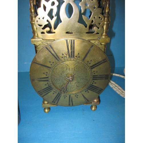 298 - An 18th century lantern clock by William Risbridger of Dorking, with anchor escapement, not tested a... 