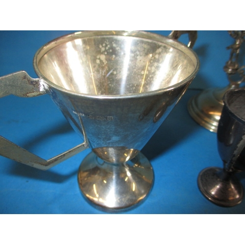 201 - A parcel of silver and white metal items, approx. weight of hallmarked items 258g, all in used condi... 