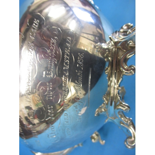 187 - A William IV sterling silver tea pot, having an interesting dedication dated 1836, approx. gross wei... 