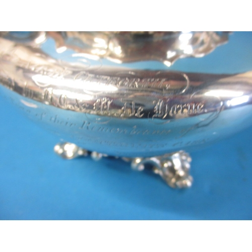 187 - A William IV sterling silver tea pot, having an interesting dedication dated 1836, approx. gross wei... 