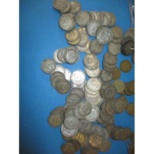 176 - A large quantity of mainly pre decimal coins, to include 780g of part silver coins all in circulated... 