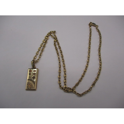 70 - A 9ct gold necklace and pendent, approx. Linear length of chain 50cm, approx. gross parcel weight 18... 