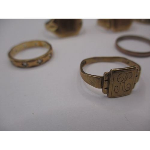 55 - A quantity of 9ct gold rings, all in used condition, some damages, approx.. gross parcel weight, 18.... 