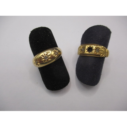 56 - 2 vintage 18ct yellow gold rings, one with stone deficient approx. gross parcel weight 5.3g