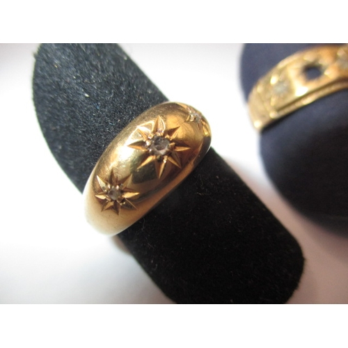 56 - 2 vintage 18ct yellow gold rings, one with stone deficient approx. gross parcel weight 5.3g