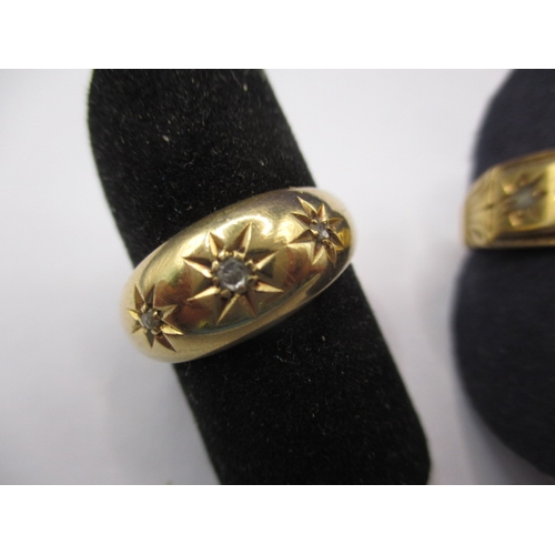 56 - 2 vintage 18ct yellow gold rings, one with stone deficient approx. gross parcel weight 5.3g