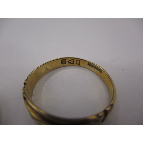 56 - 2 vintage 18ct yellow gold rings, one with stone deficient approx. gross parcel weight 5.3g