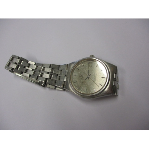 99 - A vintage Omega Seamaster quartz watch with date window, pre-owned condition and not tested as to fu... 