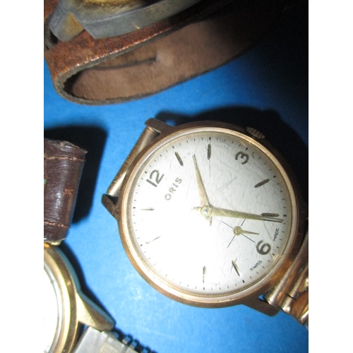 219 - A parcel of vintage costume jewellery and watches, to include some silver items, all in used conditi... 