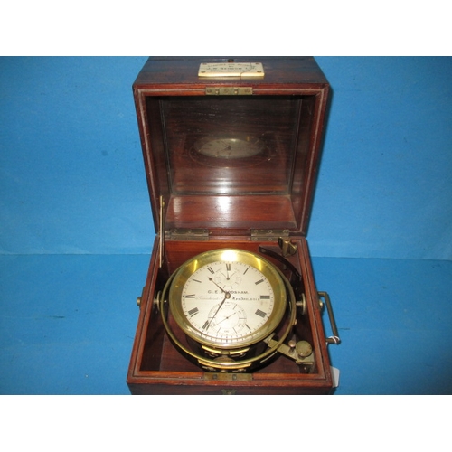 299 - A 19th century G E Frodsham 8-day marine chronometer, no 8011, in working order, fully overhauled ab... 