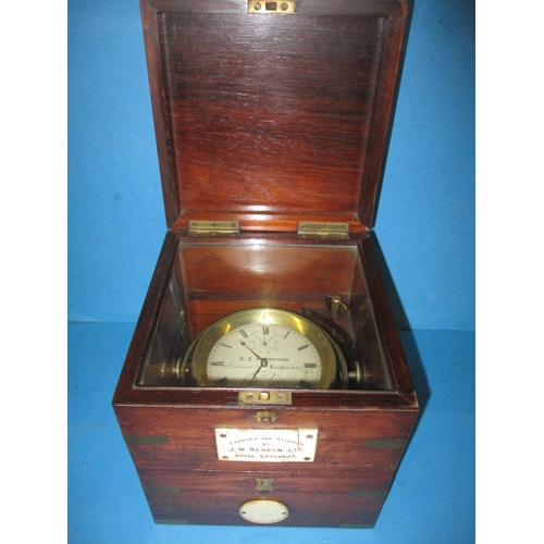 299 - A 19th century G E Frodsham 8-day marine chronometer, no 8011, in working order, fully overhauled ab... 