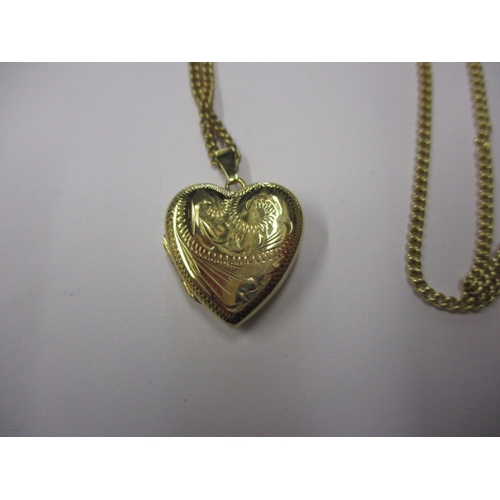 73 - A 9ct yellow gold necklace with heart shape locket pendant, approx. linear length of chain 50cm, app... 