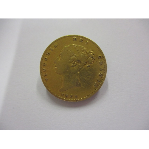 137 - A Victorian gold half sovereign dated 1853, a circulated coin with fine definition of features with ... 