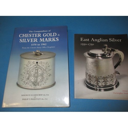 207 - Two reference books on gold and silver marks, one for Chester the other on East Anglian silver 1550-... 