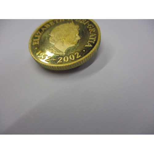 139 - A 2002 gold jubilee collectors coin, in uncirculated condition, approx. weight 7g