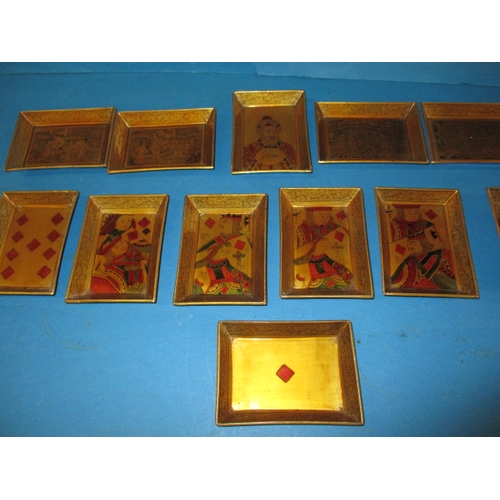 286 - 19th century Chinese Papier-mâché games trays, 12 in total, all in good pre-owned condition, approx.... 