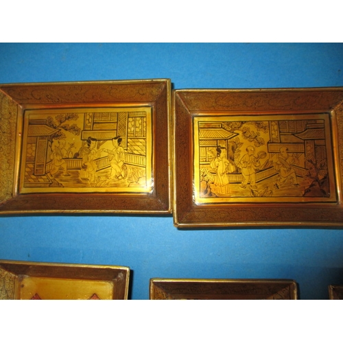 286 - 19th century Chinese Papier-mâché games trays, 12 in total, all in good pre-owned condition, approx.... 