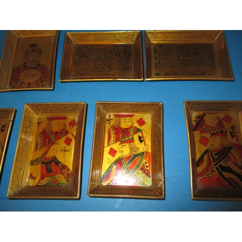 286 - 19th century Chinese Papier-mâché games trays, 12 in total, all in good pre-owned condition, approx.... 