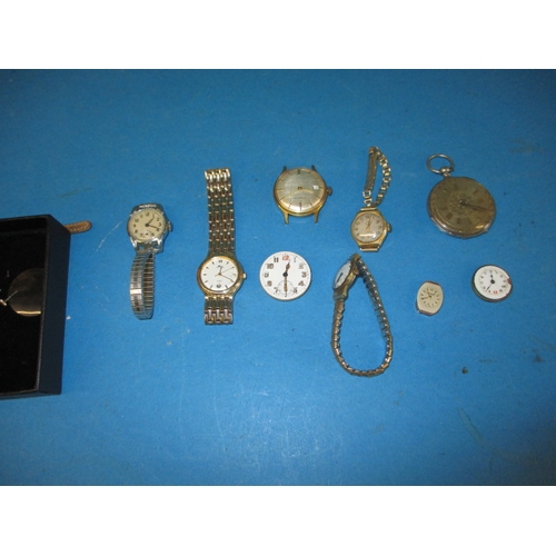 227 - A parcel of vintage watches, to include one continental silver cased pocket watch, none tested as to... 