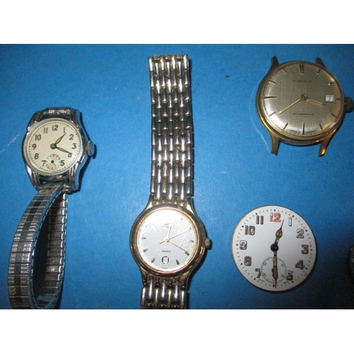 227 - A parcel of vintage watches, to include one continental silver cased pocket watch, none tested as to... 