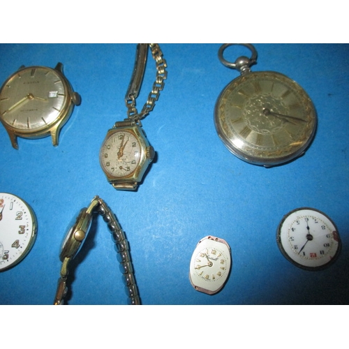 227 - A parcel of vintage watches, to include one continental silver cased pocket watch, none tested as to... 