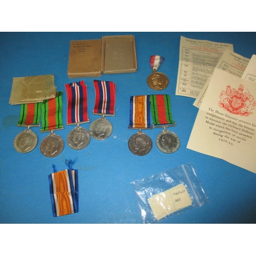 241 - A WWI medal to P.O. 3171/S. A S Summers PTE R.M and assorted WWII medals and papers