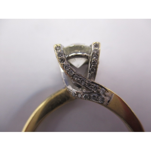 8 - An 18ct yellow gold diamond ring, having milli-grain diamonds to mounts and a central stone measurin... 