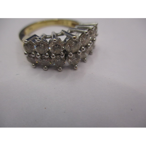 9 - An 18ct yellow gold 2 row diamond half eternity ring, approx. 2ct total diamond weight, approx. ring... 