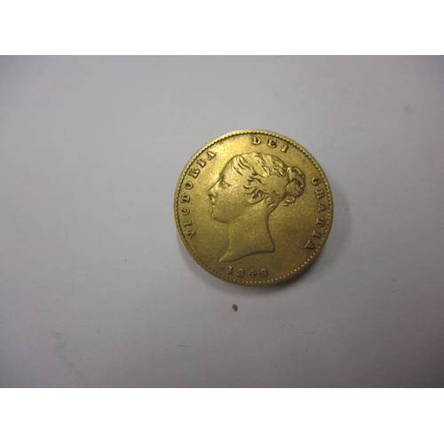 143 - A Victorian gold half sovereign dated 1848, a circulated coin with fine definition of features