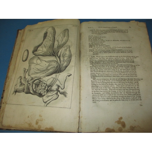 287 - The anatomy of a horse Andrew Snape 1683, a well used book with damages to some pages