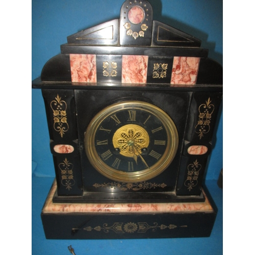 295 - Two vintage mantle clocks, one with mercury filled pendulum, neither tested as to function