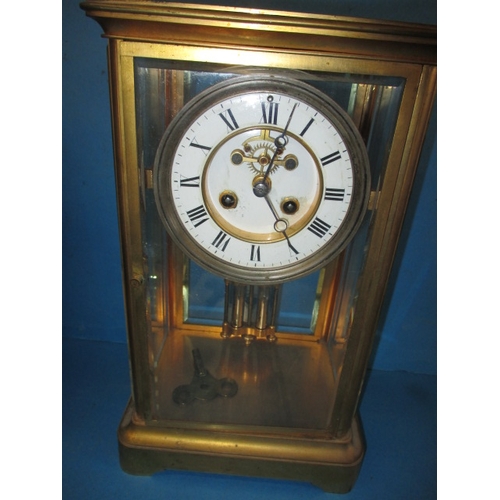 295 - Two vintage mantle clocks, one with mercury filled pendulum, neither tested as to function